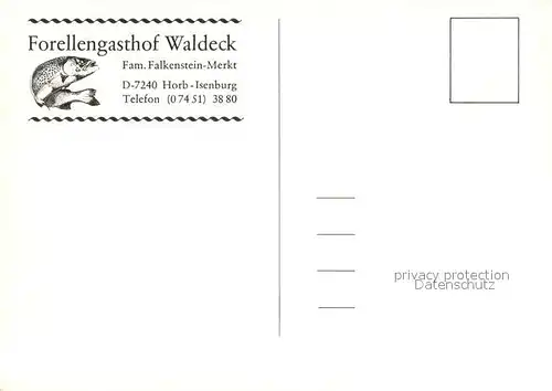 AK / Ansichtskarte Isenburg_Horb_Neckar Forellengasthof Waldeck Isenburg_Horb_Neckar