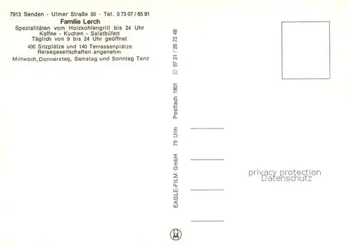 AK / Ansichtskarte Senden_Iller Moebel Inhofer Rotisserie Rustical Senden_Iller