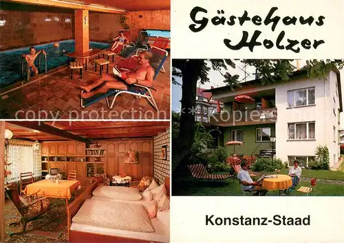 AK / Ansichtskarte Staad_Konstanz Gaestehaus Holzer Fremdenzimmer Hallenbad Staad_Konstanz