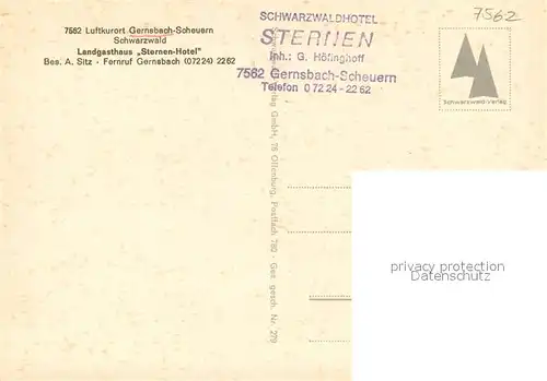 AK / Ansichtskarte Scheuern_Gernsbach Landgasthof Sternen Hotel Lutkurort Scheuern Gernsbach