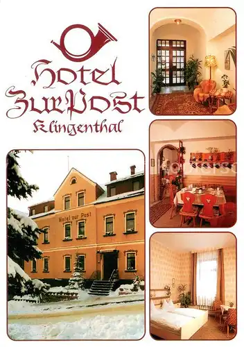 AK / Ansichtskarte Klingenthal_Vogtland Hotel zur Post Restaurant Fremdenzimmer Klingenthal_Vogtland