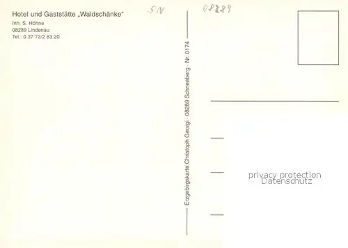 AK / Ansichtskarte Lindenau_Schneeberg Hotel Restaurant Waldschaenke Lindenau Schneeberg