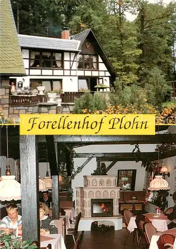 AK / Ansichtskarte Plohn_Lengenfeld Gaststaette Forellenhof Restaurant Kaminzimmer Plohn_Lengenfeld