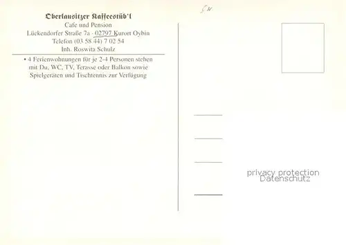 AK / Ansichtskarte Oybin Oberlausitzer Kaffeestueb l Cafe Pension Felsen Zittauer Gebirge Oybin