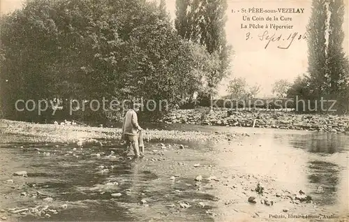 AK / Ansichtskarte Saint Pere sous Vezelay Un Coin de la Cure La Peche a l epervier Saint Pere sous Vezelay