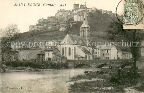 AK / Ansichtskarte Saint Flour_Cantal Eglise Le Pont Saint Flour Cantal