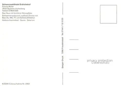 AK / Ansichtskarte Loecherberg Schwarzwaldhotel Erdrichshof Restaurant Hallenbad Loecherberg