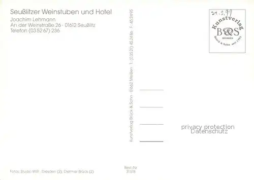 AK / Ansichtskarte Seusslitz Seusslitzer Weinstuben Hotel Weinbau Seusslitz
