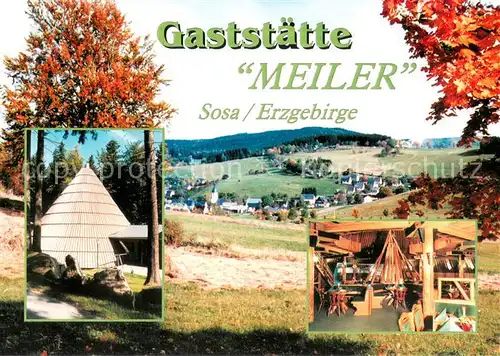 AK / Ansichtskarte Sosa_Erzgebirge Gaststaette Meiler an der Talsperre Landschaftspanorama Sosa Erzgebirge
