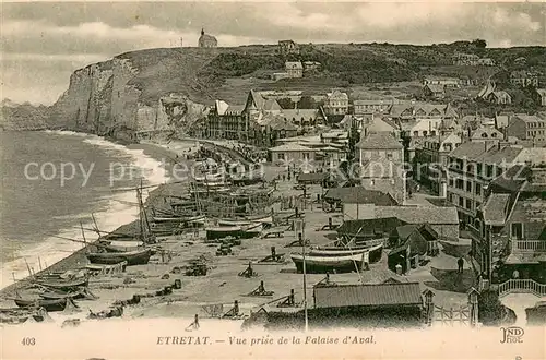 AK / Ansichtskarte Etretat Vueprise de la falaise d Aval Etretat