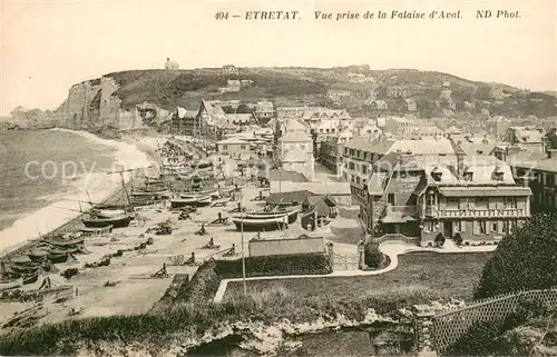 AK / Ansichtskarte Etretat Vueprise de la Falaise d Aval Etretat