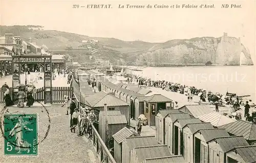 AK / Ansichtskarte Etretat La Terrasse du Casino et la Falaise d Aval Etretat