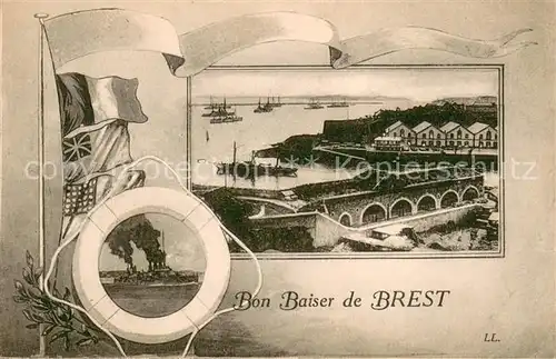 AK / Ansichtskarte Brest_Finistere Bon Baiser de Brest Brest_Finistere
