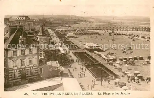 AK / Ansichtskarte Trouville Deauville Reine des Plages La Plage et les Jardins Trouville Deauville