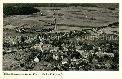 AK / Ansichtskarte Bodenwerder Fliegeraufnahme mit Blick auf Kemnade Bodenwerder