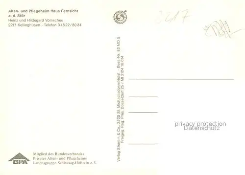 AK / Ansichtskarte Kellinghusen Alten und Pflegeheim Haus Fernsicht an der Stoer Fliegeraufnahme Kellinghusen