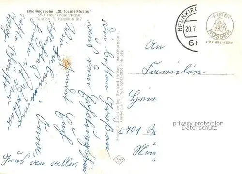 AK / Ansichtskarte Neunkirchen_Nohfelden Erholungsheim St Josefs Kloster 