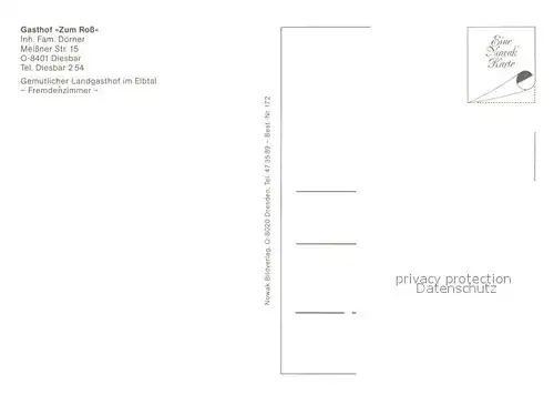 AK / Ansichtskarte Diesbar Seusslitz Gasthof Zum Ross Landgasthof im Elbtal Diesbar Seusslitz