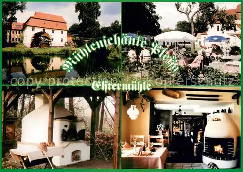 AK / Ansichtskarte Plessa Muehlenschaenke an der Elstermuehle Brotbackofen Terrasse Restaurant Kamin Plessa