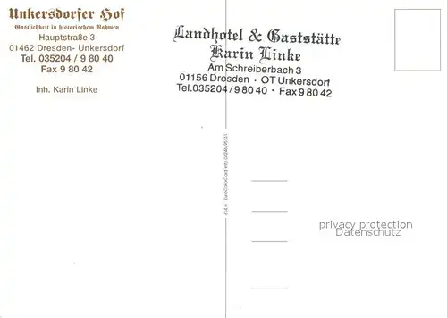 AK / Ansichtskarte Unkersdorf Unkersdorfer Hof Landhotel Gaststaette Fremdenzimmer Unkersdorf