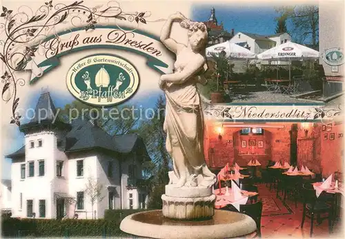 AK / Ansichtskarte Niedersedlitz 13 Pfaffen Keller  und Gartenwirtschaft Brunnen Niedersedlitz