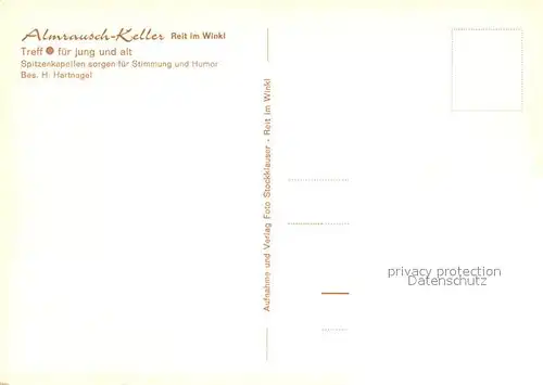 AK / Ansichtskarte Reit_Winkl Almrausch Keller Gastraum Reit_Winkl