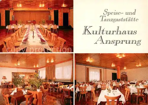 AK / Ansichtskarte Ansprung Speise  und Tanzgaststaette Kulturhaus Restaurant Festsaal Ansprung