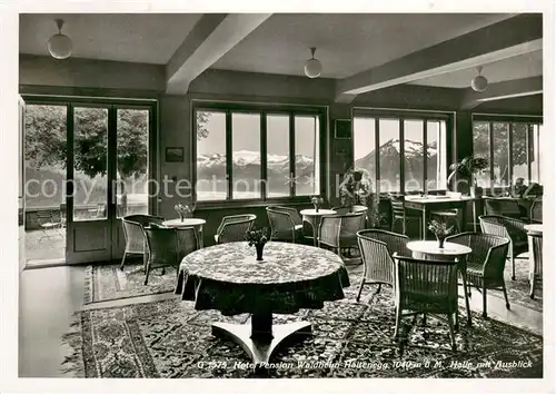 AK / Ansichtskarte Haltenegg_Thun Hotel Pension Waldheim Halle mit Ausblick Haltenegg Thun