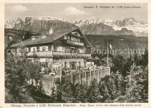 AK / Ansichtskarte San_Genesio_Bozen Albergo Pensione e Caffe Ristorante Belvedere San_Genesio_Bozen