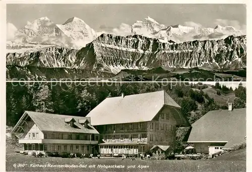 AK / Ansichtskarte Schangnau Kurhaus Kemmeriboden Bad mit Hohgantkette und Alpen Schangnau