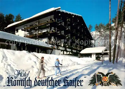 AK / Ansichtskarte Barwies Hotel Roemisch deutscher Kaiser Wintersportplatz Alpen Wappen Barwies