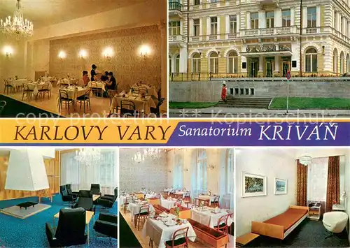 AK / Ansichtskarte Karlovy_Vary_Karlsbad Sanatorium Krivan Speiseraum Patientenzimmer Aufenthaltsraum 