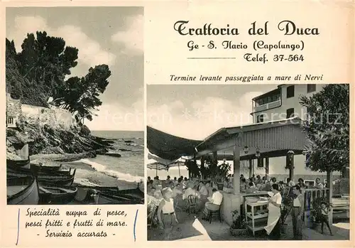 AK / Ansichtskarte Sant_Ilario_Genova Trattoria del Duca Veranda sul mare Posizione incantevole 