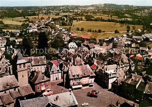 AK / Ansichtskarte Pleaux Vue generale aerienne Centre de Ville Pleaux