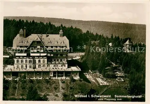 AK / Ansichtskarte Wildbad_Schwarzwald Sommerberghotel Fliegeraufnahme Wildbad_Schwarzwald