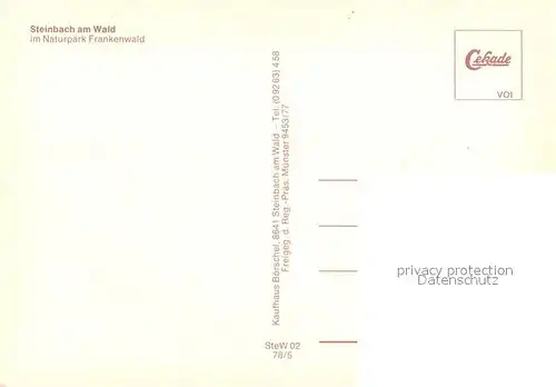 AK / Ansichtskarte Steinbach_Haide Fliegeraufnahme Naturpark Frankenwald Steinbach Haide
