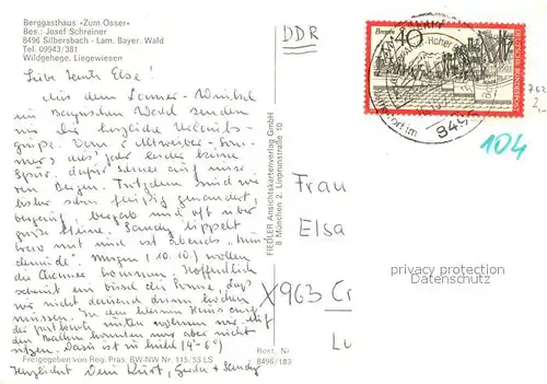 AK / Ansichtskarte Silbersbach Berggasthaus Zum Osser Fliegeraufnahme Silbersbach