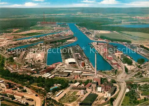 AK / Ansichtskarte Karlsruhe_Baden Rheinhafen Fliegeraufnahme Karlsruhe_Baden
