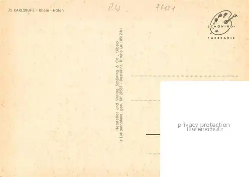 AK / Ansichtskarte Karlsruhe_Baden Rheinhafen Fliegeraufnahme Karlsruhe_Baden