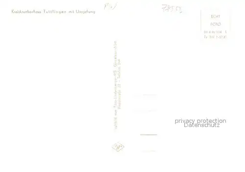 AK / Ansichtskarte Tuttlingen Kreiskrankenhaus Fliegeraufnahme Tuttlingen