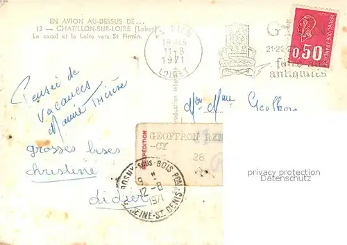 AK / Ansichtskarte Chatillon sur Loire Le canal et la Loire ves St Firmin Vue aerienne Chatillon sur Loire