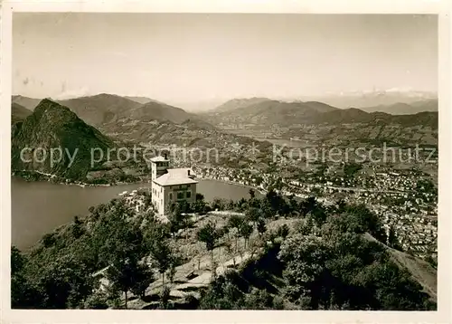 AK / Ansichtskarte Lago_di_Lugano Kulm Hotel Monte Bre mit Monte San Salvatore und Monte Rosa Lago_di_Lugano