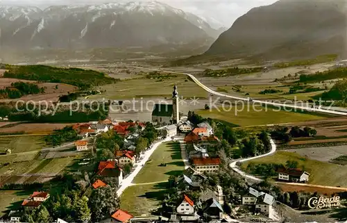 AK / Ansichtskarte Anger_Bad_Reichenhall Fliegeraufnahme mit Autobahn und Untersberg 