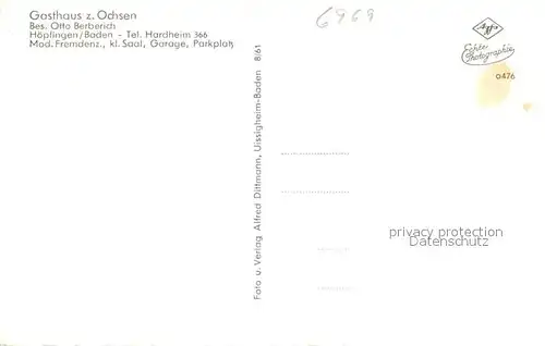 AK / Ansichtskarte Hoepfingen Gasthaus zum Ochsen Hoepfingen