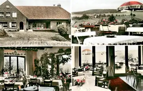 AK / Ansichtskarte Dachsenhausen Haus Bergfried Terrasse Gastraeume Dachsenhausen