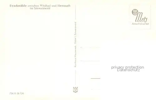 AK / Ansichtskarte Wildbad_Schwarzwald Eyachmuehle Wildbad_Schwarzwald