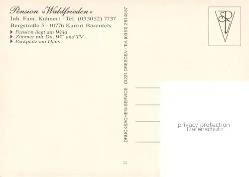 Baerenfels_Erzgebirge Pension Waldfrieden am Wald Baerenfels Erzgebirge