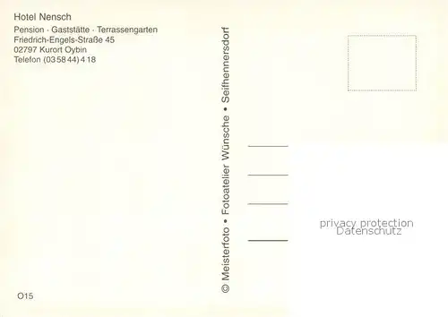 Oybin Hotel Nensch im Zittauer Gebirge Restaurant Fremdenzimmer Gedenkstein Oybin