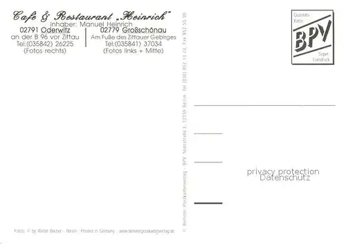 Grossschoenau_Sachsen Cafe Restaurant Heinrich Oderwitz Grossschoenau Sachsen