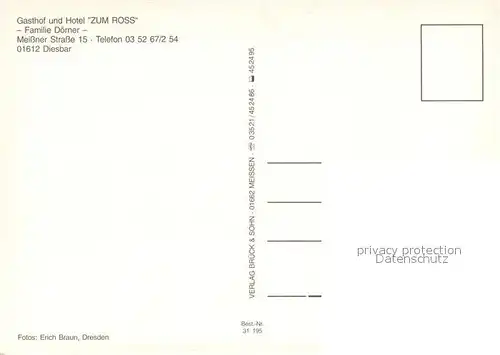 Diesbar Seusslitz Gasthof Hotel Zum Ross Restaurant Terrasse Diesbar Seusslitz